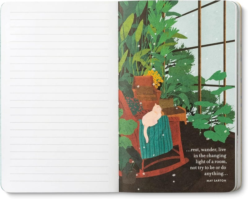 Compendium Softcover Journal - Sometimes the most important thing in a whole day is the rest we take between two deep breaths... – A Write Now Journal with 128 Lined Pages, 5”W x 8”H - Image 4